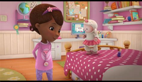 Doc McStuffins has a clinic for toys in her playhouse.